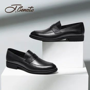 

J.benato Man shoes British loafers men's workplace dress leather shoes overshoes wear-resistant pedal