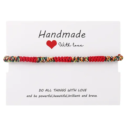 Lucky Evil Eye Bracelets For Women 6pcs/set Handmade Braided Red Black Rope 7 Knots Lucky Jewelry Friendship Bracelets