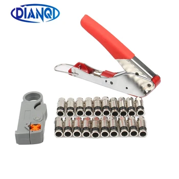 

New Multitool Wire Stripping Squeezing Pliers Coaxial Cable Cold Press Clamp RG59 RG6 Crimper Striper Wire Stripping Pliers Kit
