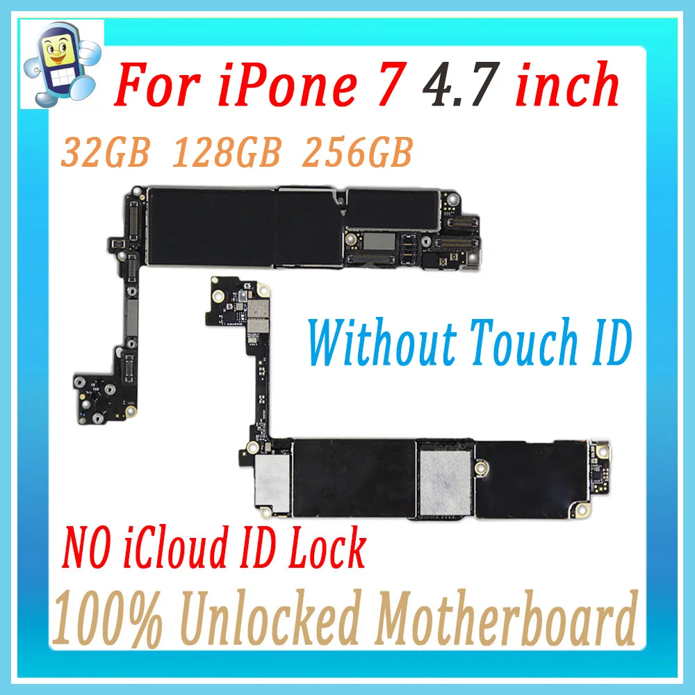 

Motherboard For iPhone 7 4.7 inch main board For iPhone 7g Without Touch ID home button MB Free iCloud , 100% original unlocked