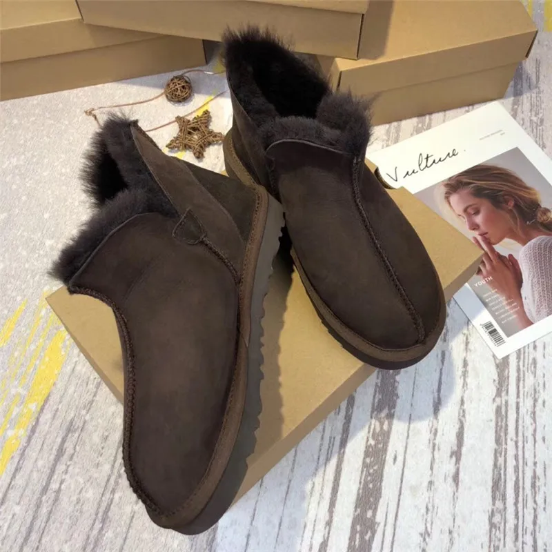 Real Fur Snow Boots Waterproof Genuine Leather Snow Boots Australia Classic Women Boots Warm Winter Shoes for Women