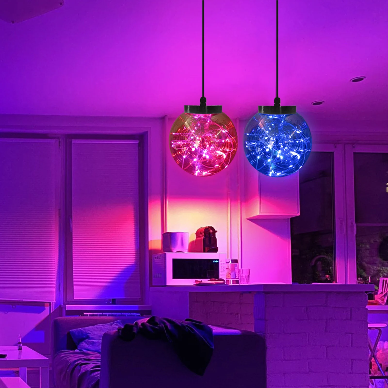 1 шт. Вращающийся шаровой светильник меняющий цвет RGB 30 светодиодов сферический с