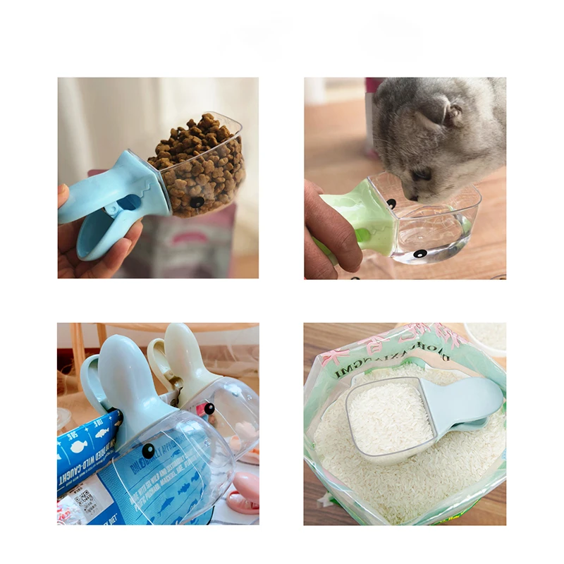 Ложка для корма для животных мерная чашка ложка уплотнительный зажим еда для кошек и собак ложка для кормления ложка для собак кормовой инструмент для хранения домашних животных
