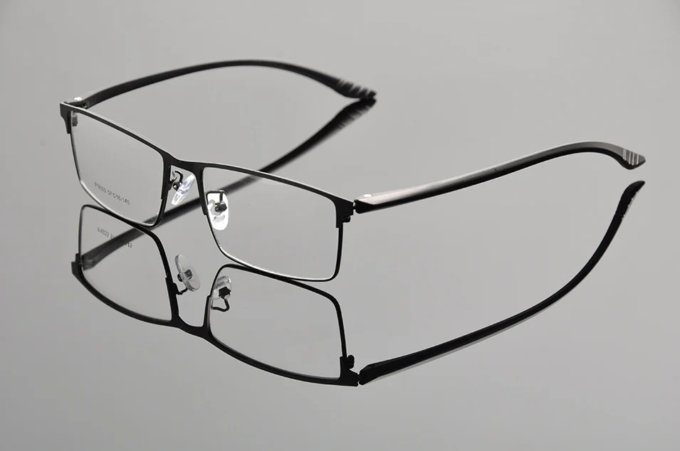 Мужские оправы для очков, металлическая прямоугольная полная оправа, без рецепта, очки для мужчин, 57 мм., светильник, оптическая оправа, очки для глаз