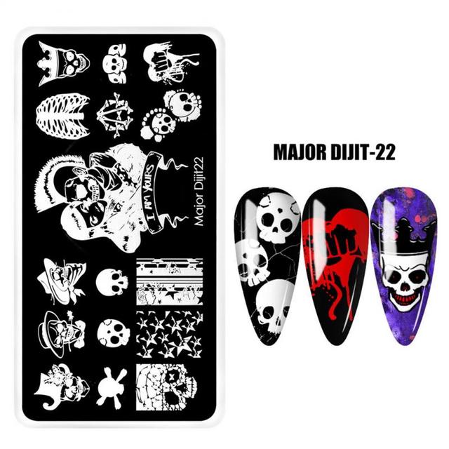 irregular shape Nail Stamping Plates Skull Template Dot Point Image Printing Stencil Nail print template Manicuring Tool