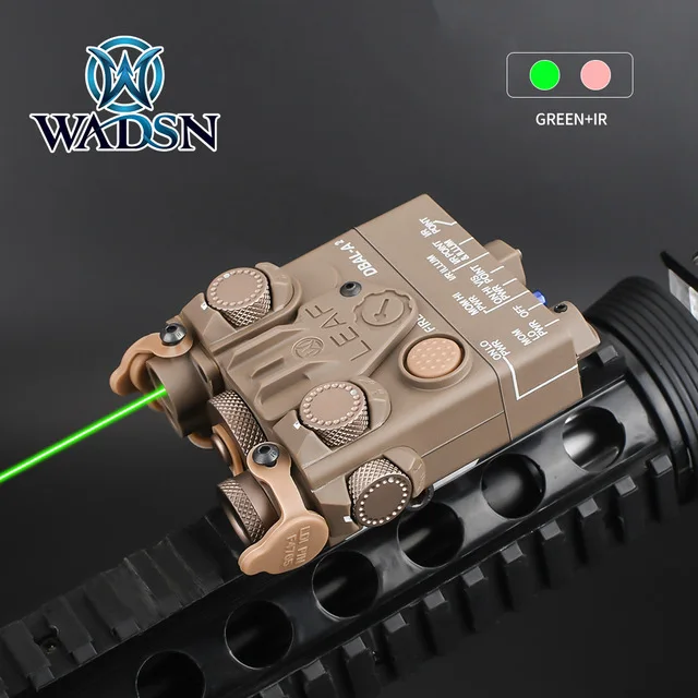 WADSN Airsoft Mini PEQ DBAL A2 Green Laser White Light Fit 20MM Picatinny Rail 