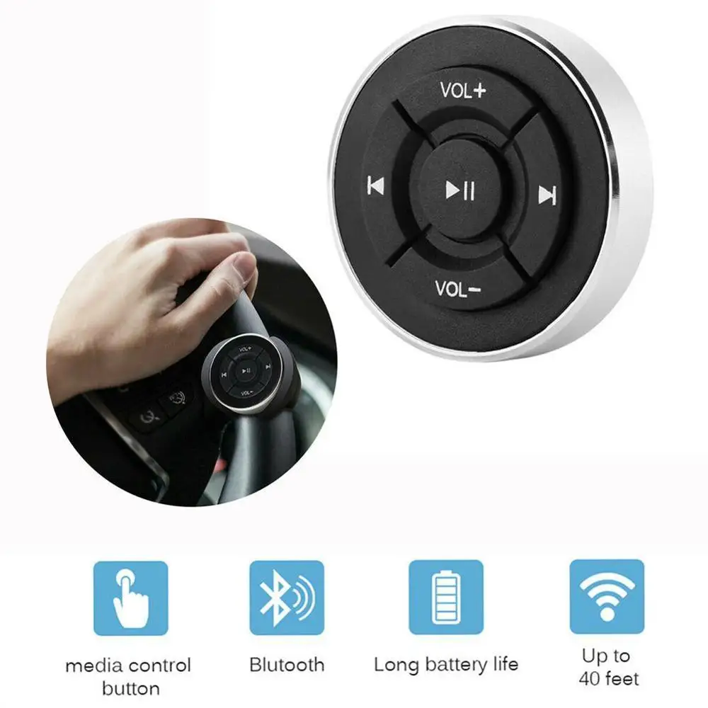 Беспроводной с дистанционным управлением по Bluetooth Управление музыка фото рулевого колеса автомобиля руль Smart Media кнопка для телефона с кронштейном