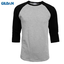 Camiseta de moda para hombre, camisa informal de cuello redondo, 100% algodón, manga 3/4, raglán, gran oferta, nueva