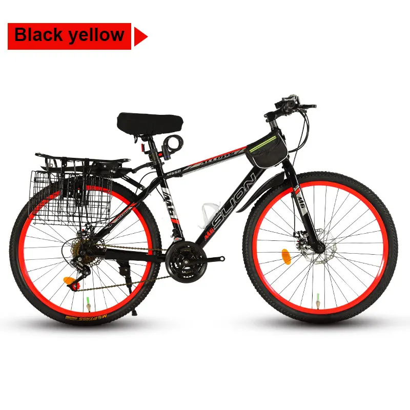 Горный велосипед 26 дюймов скоростной внедорожный демпфирующий дисковый тормоз гоночный студенческий для взрослых мужчин и женщин Новинка - Цвет: Black red