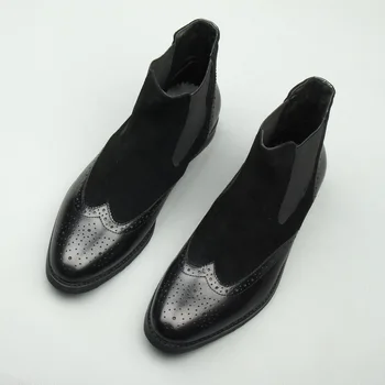 

New Men Leather Boots Men Botines Wear Men Boots Genuine Leather Leather Men Shoes Hombre Business Formal Pointed Toe Ankle