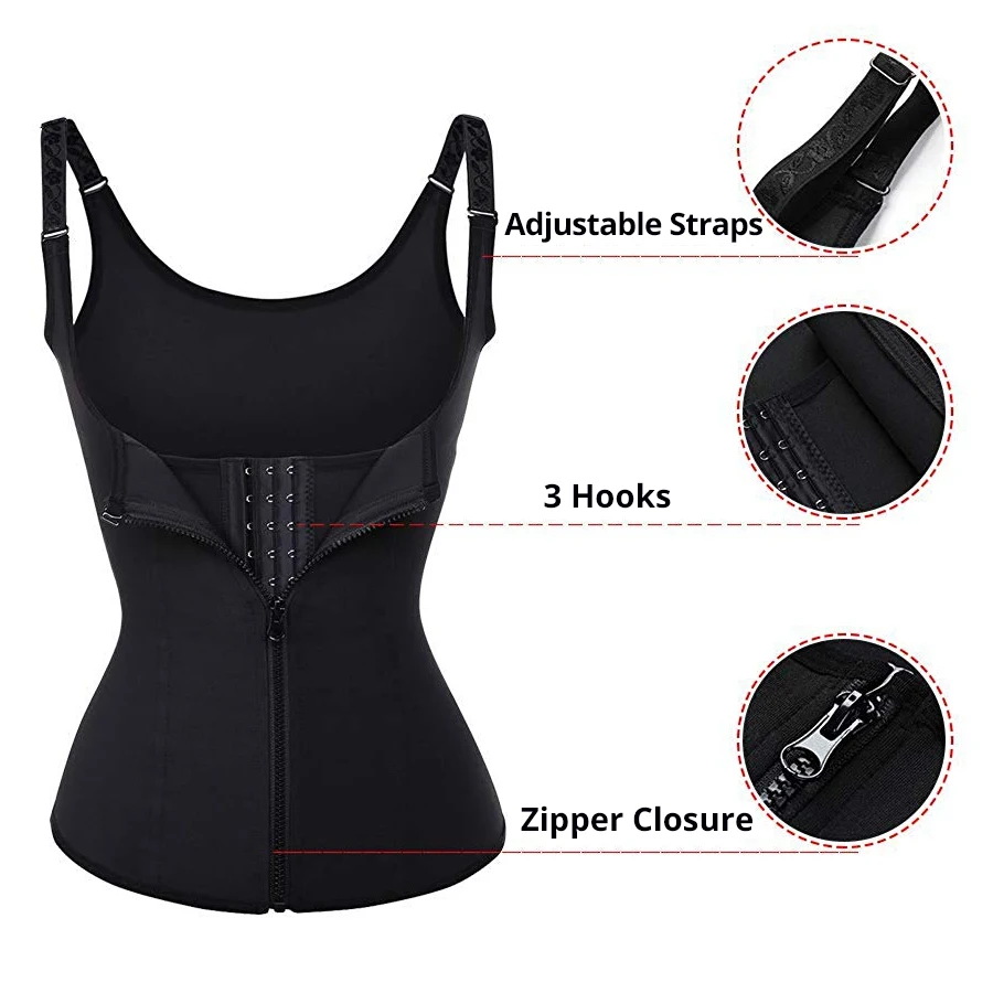 CXZD Women Waist Trainer Corset Zipper Vest Body Shaper Cincher Shaperwear Waist Traine Push Up Vest Tummy Belly Girdle Body Shaper  (8)