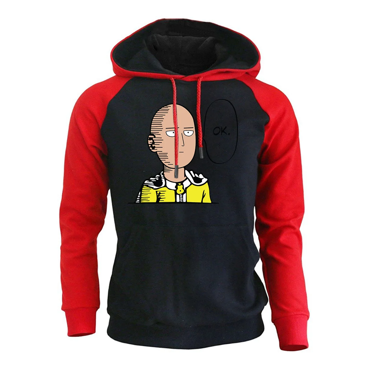 Мужская толстовка Saitama Sensei из японского аниме, евро хлопок, с капюшоном, осенняя Повседневная Толстовка, Мужская Уличная одежда в стиле хип-хоп, sudadera hombre