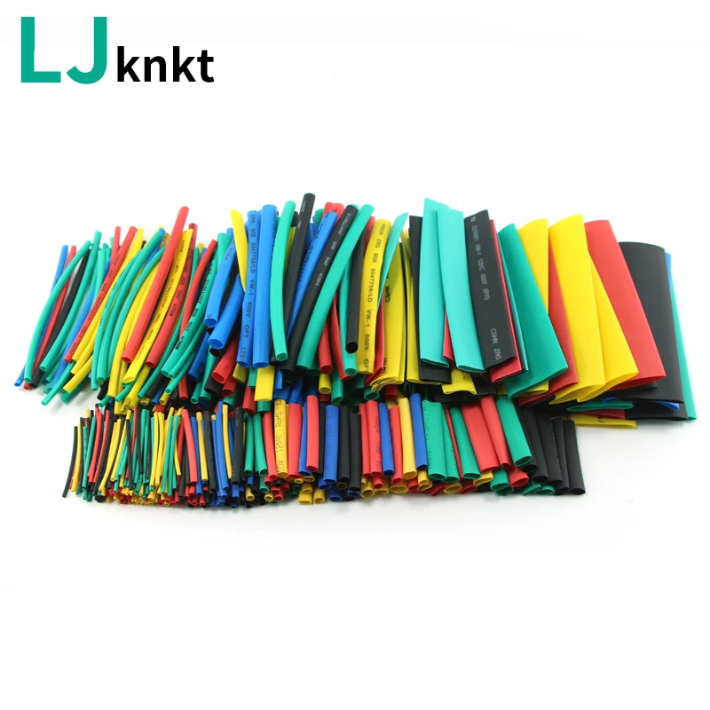 

328pcs with box Heat shrink connectors tubing adhesive heat-shrinkable heatshrink tube braided sleeving cable heating elements