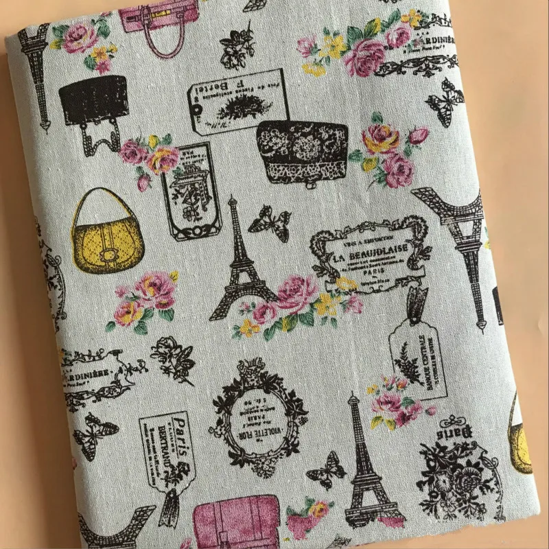 

DIY Sewing Printed Cotton Linen Fabric Manual Quilting Linen Cotton Fabric Sofacover Textile Curtain Tablecloth Canvas Material