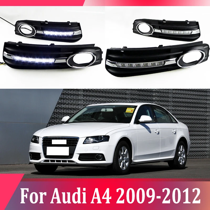 2pcs For Audi A4 B8 2009 2012 6000K White Light LED Daytime Driving