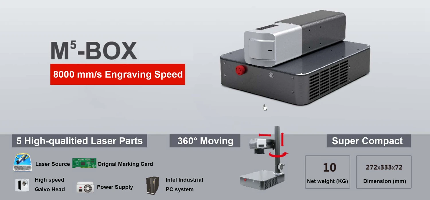 Хорошее качество MAX M5-Box волоконная лазерная маркировочная машина
