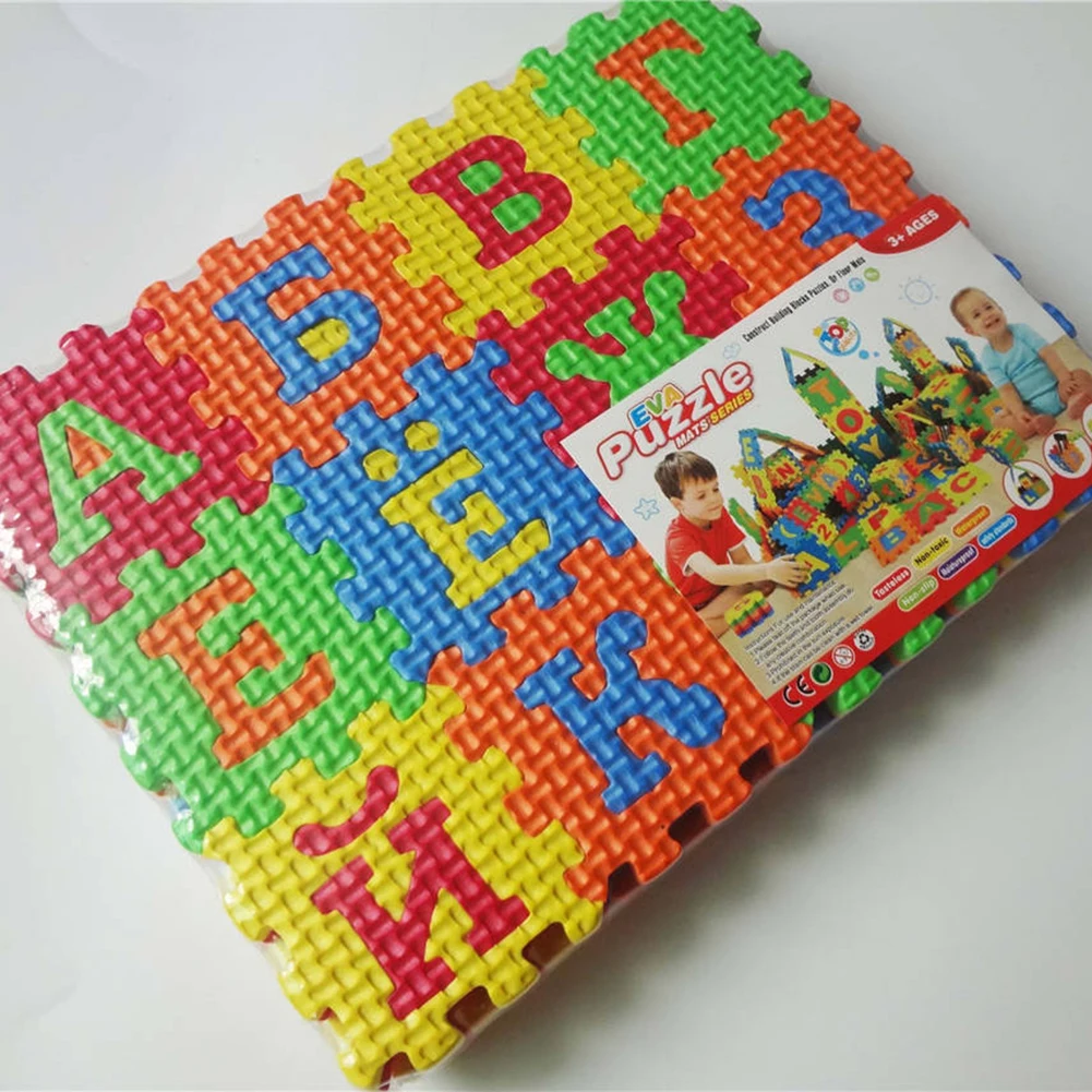 36Pcs Set Newborn Baby Puzzle Carpet Toy Russian Alphabet Jigsaw Carpet EVA Baby Kids Puzzle Learning 5