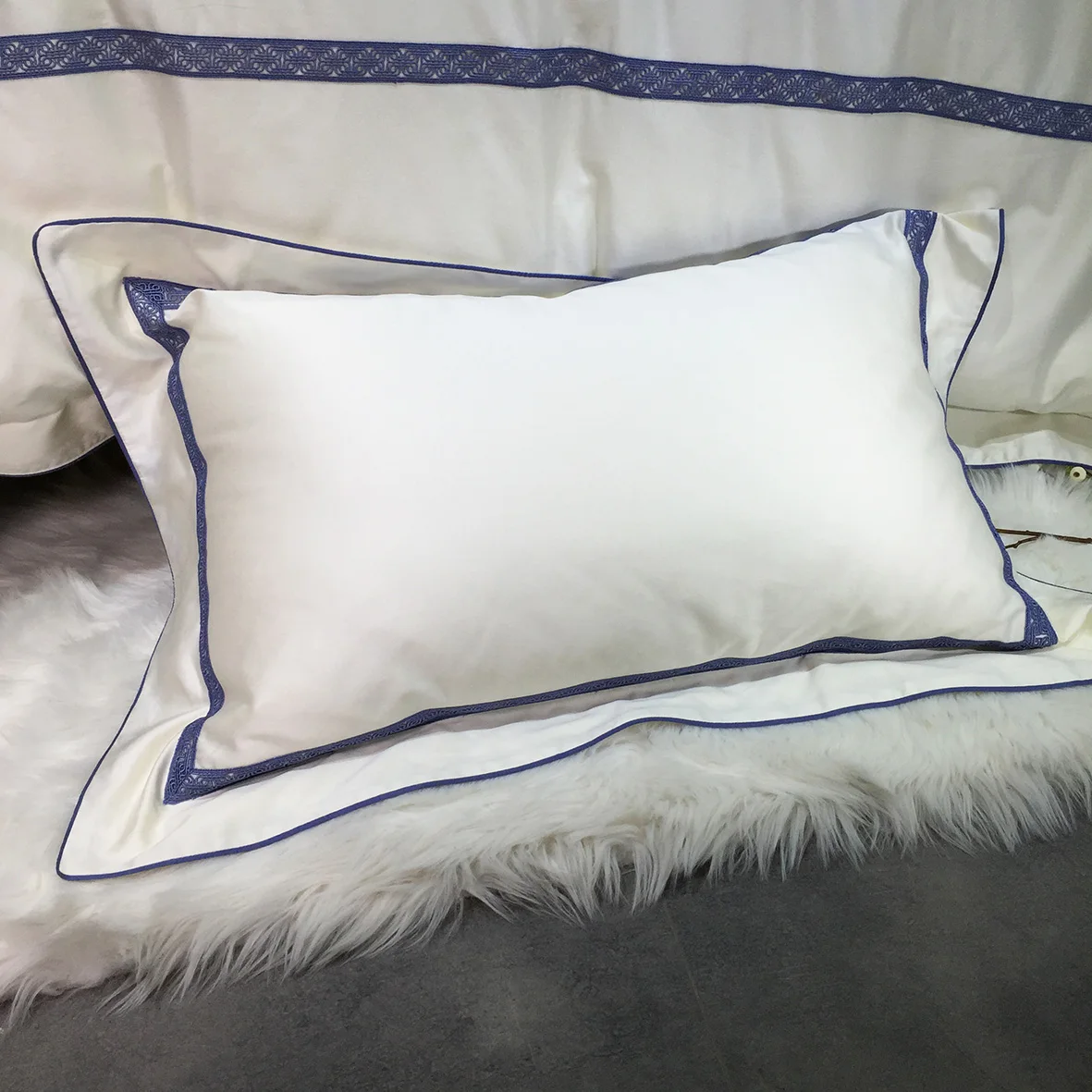 Affluence Home Fashions 102835 620 Thread Count 100% Cotton Sateen Sheet & Pillowcase Set King Nile Blue 