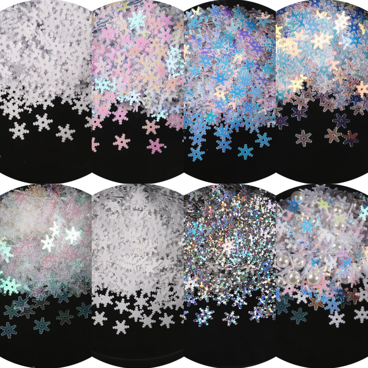 20g Glitter Snowflake Sequins for Crafts Loose Sequin Paillettes Sewing  Accessories Christmas Wedding Decoration Confetti 9mm