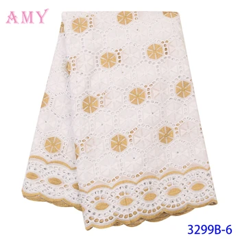 

Pure Cotton Design Swiss Voile Lace In Switzerland With Stone African Dry Lace Fabric High Quality Nigerian For Wedding AMY3299B
