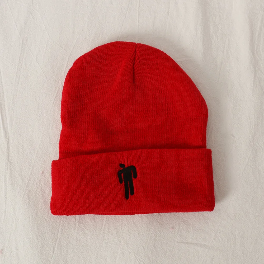 Billie Eilish же абзац вышивка Skullies Beanies для женщин и мужчин осень зима теплая вязаная шапка уличная мода хип-хоп кепка Z208