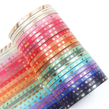 

24 Roll/Set Colorful Ultra-Thin Scrapbook Decorative Tape DIY Craft Adhesive Masking Tape Hand Account Marker Student Stationary