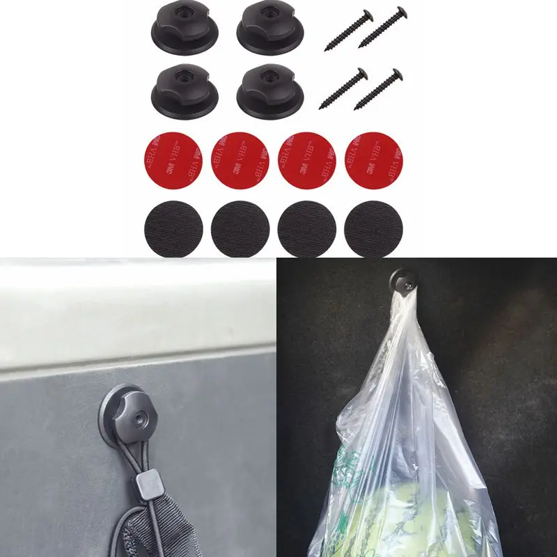 

Universal 4pcs Car Trunk Hooks Mounting Point Rear Cargo Trunk Organizer Luggage Net Hardware Hook Rear Racks