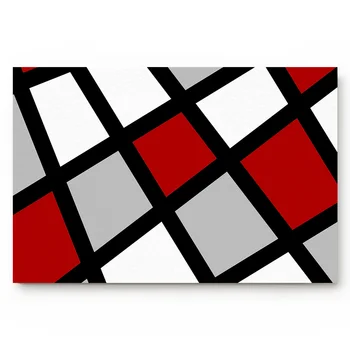 

Checkered Irregular Color Blocks Black Lines Bathroom Kitchen Living Room Carpet Doormat Home Decor Non-slip Floor Mat