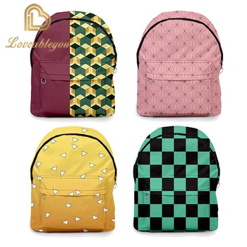

Demon Slayer: Kimetsu No Yaiba Backpack Canvas Bag Kamado Tanjirou School Bags Girl Mochila Feminina Nezuko Notebook Bag Cosplay