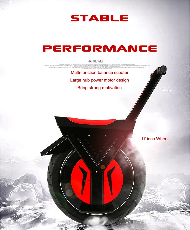 Daibot Electric Scooter 60V One Wheel Self Balancing Scooters 17 Inch Brushless Motor 500W Electric Unicycle Scooter For Adults  (1)