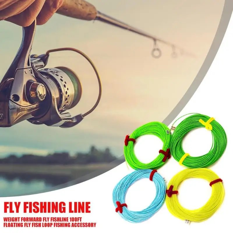 Прочный Вес вперед Fly Fishline ПВХ легко носить с собой простая посылка 100FT проволока плавающая летающая рыба петля рыболовные снасти