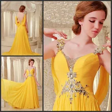 Роскошные Стразы Кристалл vestidos формальные невесты вечернее платье Фиолетовый шифон желтый Длинные платья для выпускников