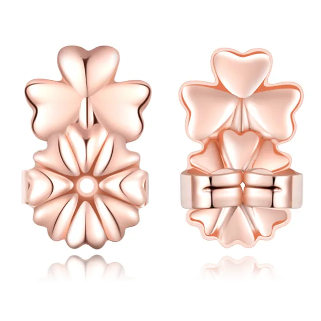 hot sale New magic heart butterfly clover Earring lift Backs Support Hypoallergenic Earrings Lift Lifters Fits All Post Earring rose gold clover