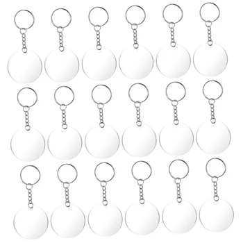 

60 Pcs Round Acrylic Keychain DIY Set (Acrylic Keychain Blank, Key Ring)