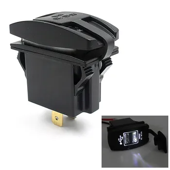 

12V 24V Car Auto Boat Accessory Dual USB Charger Power Adapter LED Outlet Fast Charger Car Accessories For iPhone For Huawei#Ger