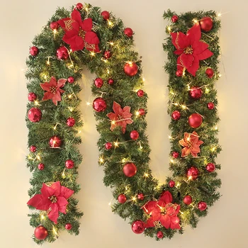 

2.7M Christmas Garland Rattan Lights Artificial Rattan Garland Christmas Home Decor Christmas Tree DIY Hanging Weaved Garlands