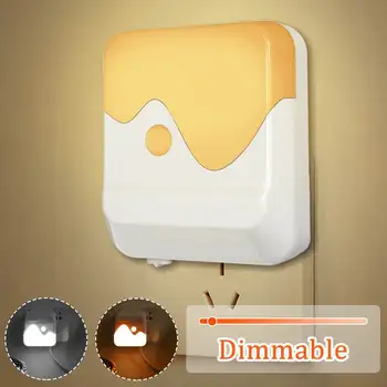 

LED Plug-in Night Light Sensor Dimmable LED Night Light Bedside Wall Lamp Home Indoor Decor AC100-240V Bedroom Baby Gift Novelty