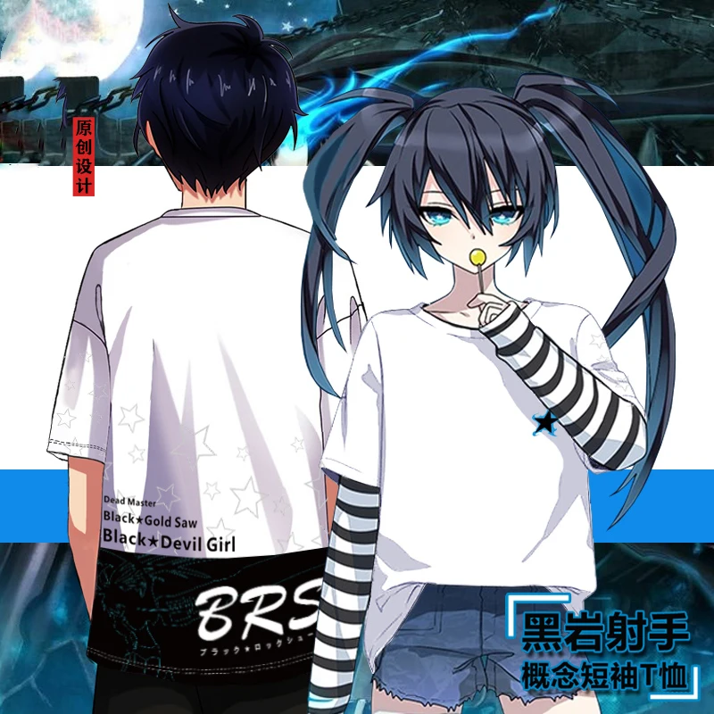 

Anime BLACK ROCK SHOOTER Cosplay Casual Couples T-shirt Men Women Summer Short Sleeve Tee Fashion Tops Pullover Students