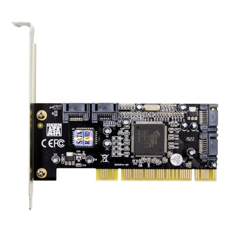 PCI Expansion Add on Card 4 Ports Sil 3114 Chipset RAID 3114 Array Card SATA Expansion Card Conversion Card Adapter