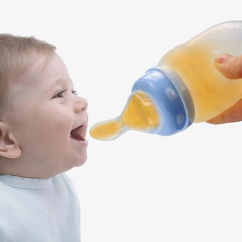 180ML Baby Bottles and Feeding Spoon Silicone Baby Feeding Cup Water Bottle kids Nursing Bottles
