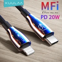 Kuulaa mfi sb cabo para iphone 13 12 mini 11 pro max x xs 20w cabo de carregamento rápido relâmpago cabo de dados usb cabo de telefone carregador