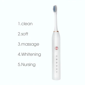 

Powerful Electric Toothbrush Rechargeable Ultrasonic Deep Cleansing Oral Healthy Electronic Whitening Waterproof Teeth Brush