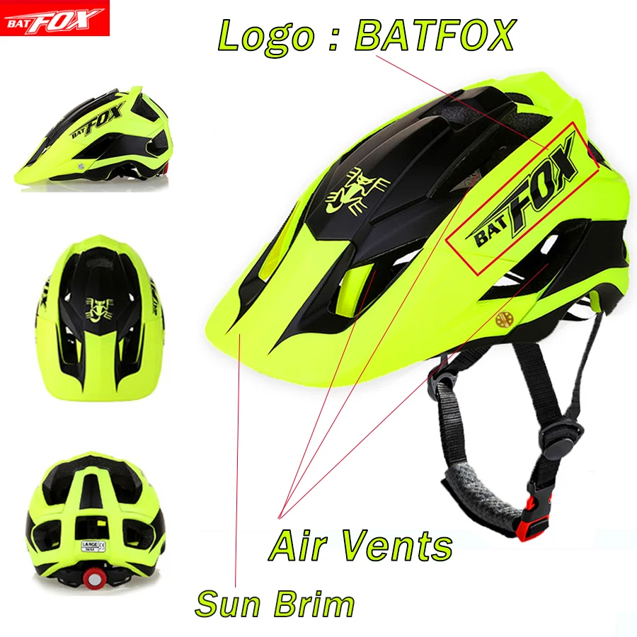 BATFOX 2019 Bicycle Helmet Men Women Road Mountain MTB Helmet Ultralight Integrally-molded Cycling Helmet Casco Ciclismo