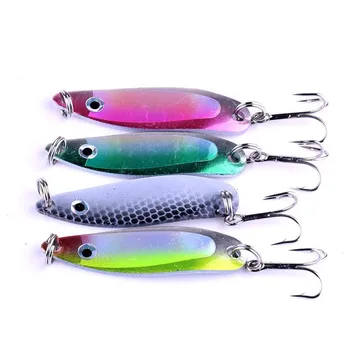 

1Pcs/lot Fishing Lure Noise Colorful Spoon Bait 8g 50mm Metal Spoon Fishing Lure for Trout Eagle Mouth 4# Hook Fishing Tackle