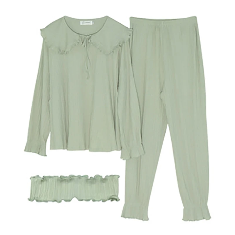 Autumn Spring Maternity Pajama Set Pregnant Women Long Sleeve Doll Collar Nightwear Pregnancy Nursing Sleepwear Clothes Suit