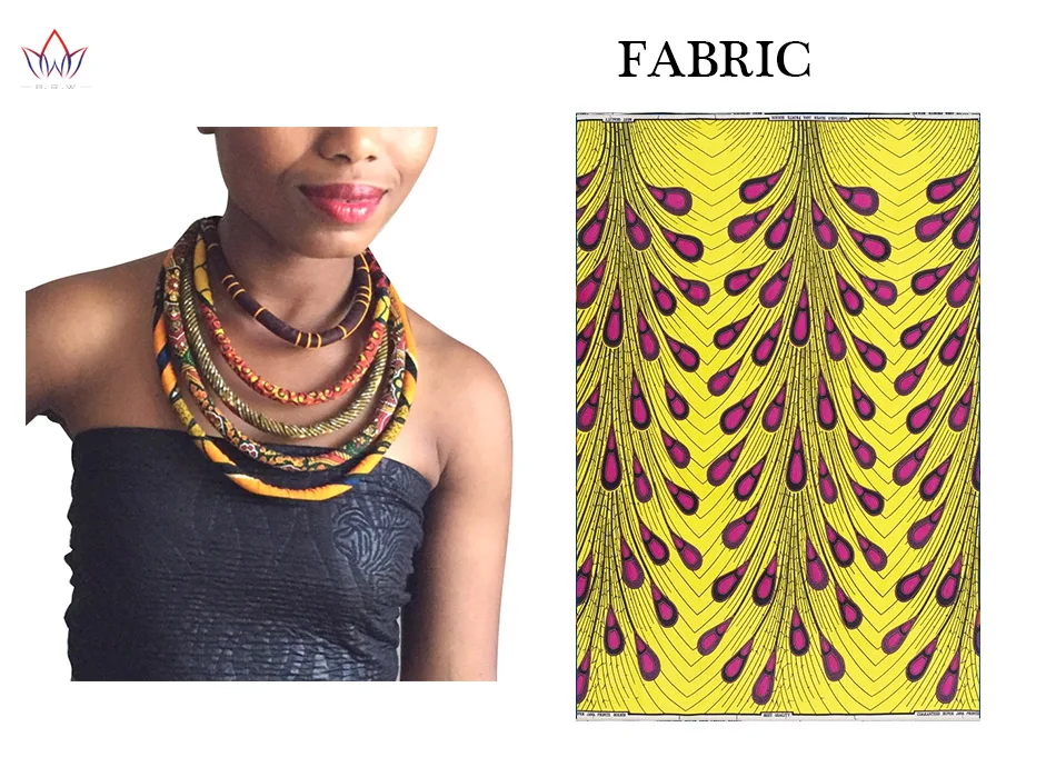 Африканское восковое цветное ожерелье, Анкара, ожерелье с узлом, Африканский принт, ткань, ювелирные изделия для женщин, WYA086 - Окраска металла: 7