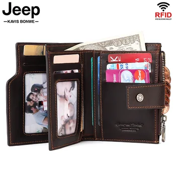 

Genuine Cow Leather Men Wallet Crazy Horse Coin Purse Mini Card Holder Small PORTFOLIO Portomonee Hasp Male Pockect Zippers