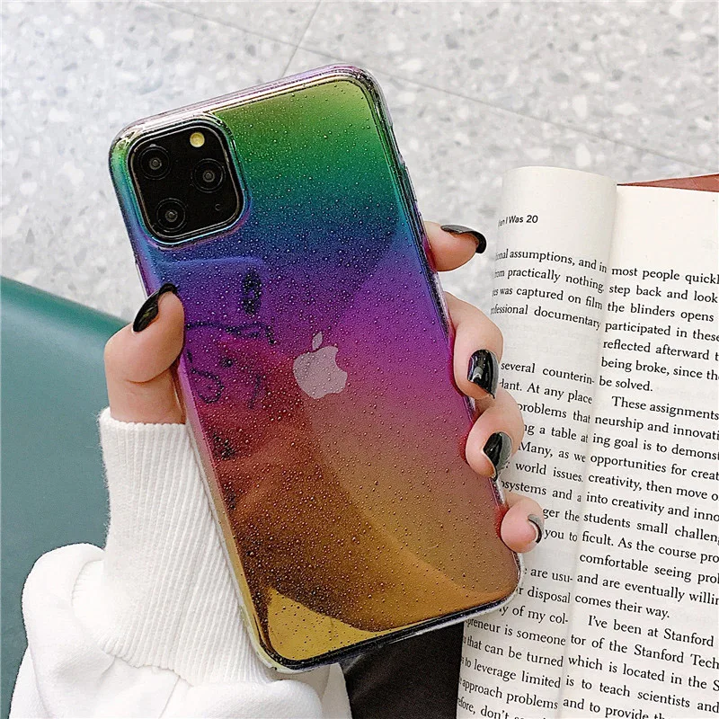 N1986N Лазерная Радуга чехол для iPhone 11 11 Pro Max X XR XS Max 6 6s 7 8 Plus Роскошная красочная Капля воды Жесткий ПК для iPhone X 11