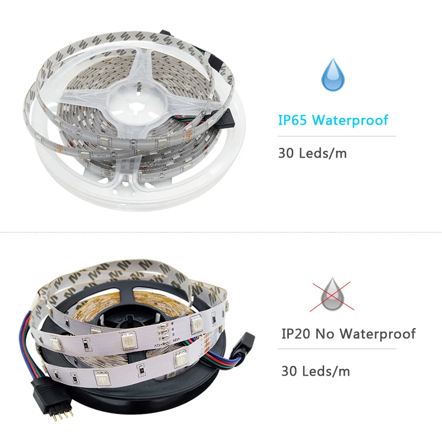 5050 Led Strip DC 12V 5M 10M 15M RGB Flexible Tape Led Ribbon Led Strip Light With IR Remote For Home kitchen Christmas Party