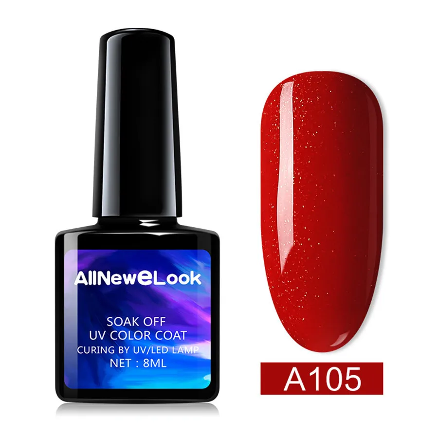 A105 Гель-лак allneweook винно-красного цвета для ногтей, вечерние, для макияжа, Рождественский лак для замачивания, Гель-лак красного цвета, винный Шарм, Гель-лак для ногтей - Цвет: A105